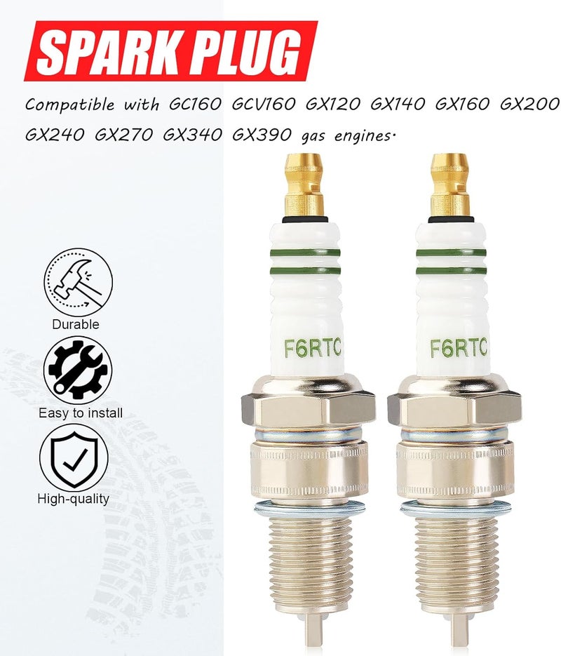 SOAJEE Spark Plug F6RTC Compatible with Champion 415 RN9YCC RN10YC Bosch WR6DC WR7DC 242229656 W175TR30 W200TR30 W7DCR WR6D WR6DP WR7D WR7DC2 WR8DC RN10Y RN9Y RN9YC OE004 OE006 Brisk LR15YC LR15Z 2PCS - Image 4